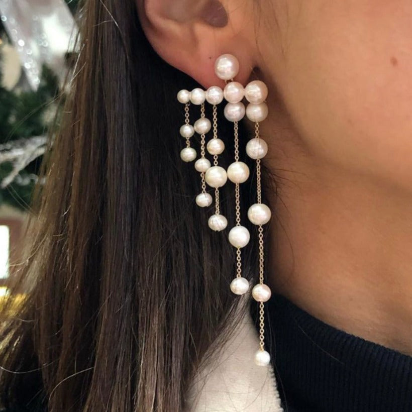 Front-Back Pearl Chandelier Earrings – zahana